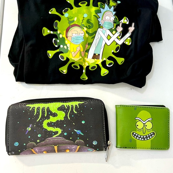 Rick & Morty wallets and tee shirt bundle - Picture 2 of 8
